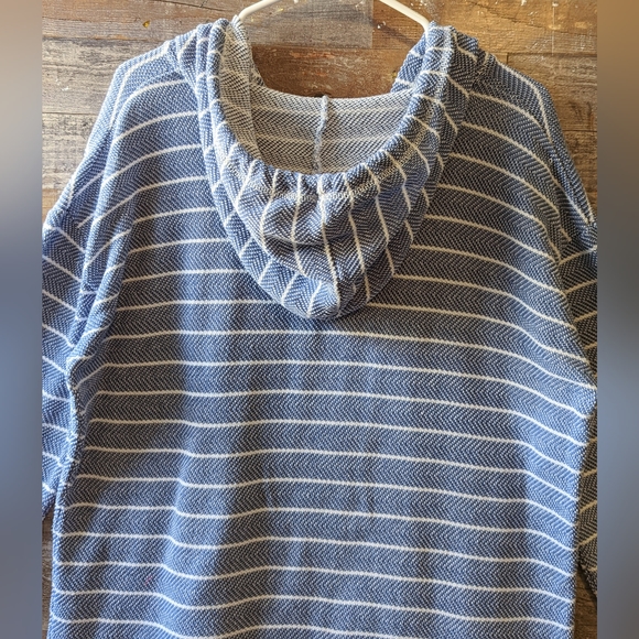 Ocean Drive Raw Edge Hooded Sweatshirt Drop Shoulder - Picture 12 of 16